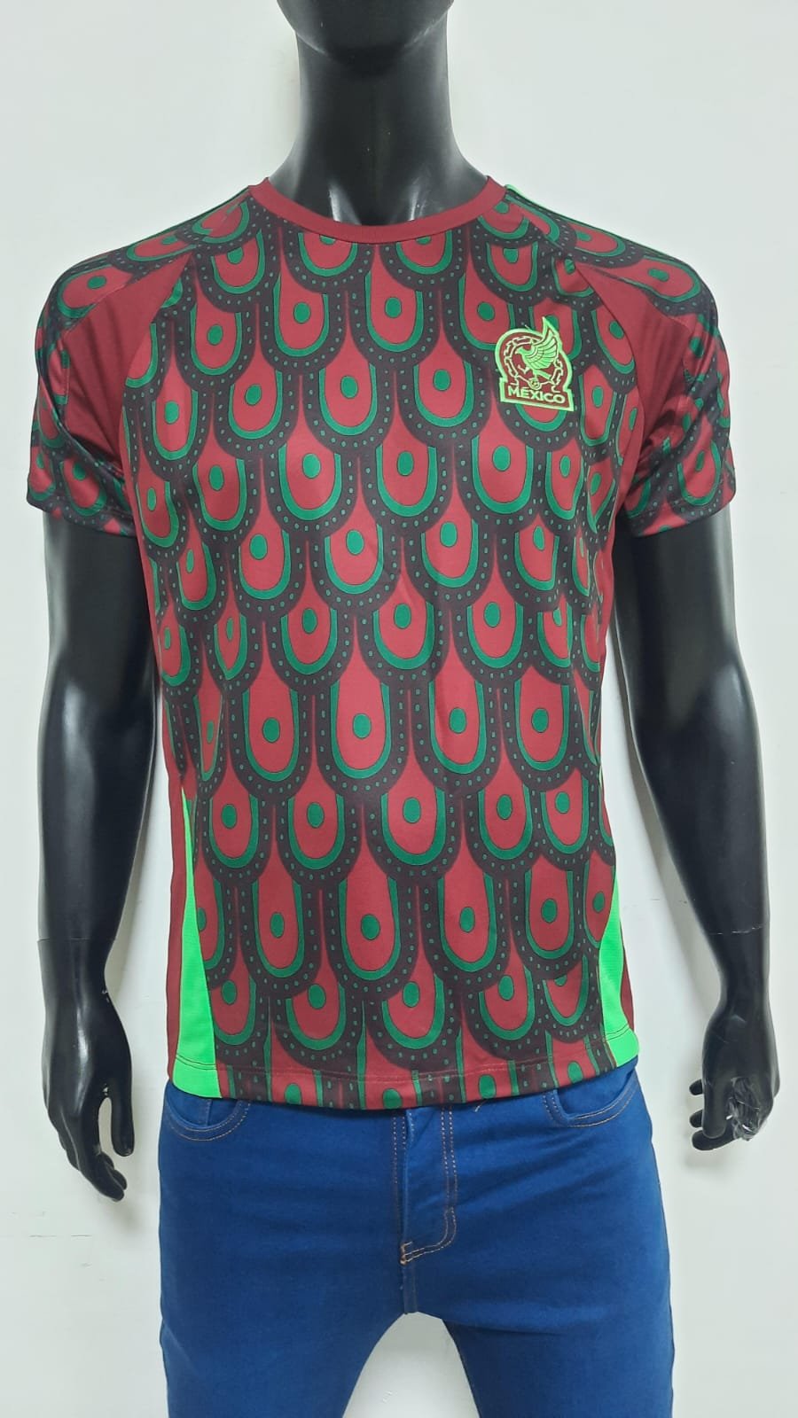 CAMISETA DEPORTIVA MEXICO MANGA CORTA VERDE / NEGRO  MEXICO 2026