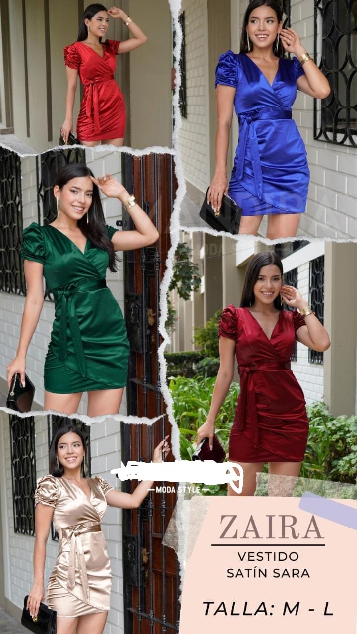 VESTIDO DAMA EN SATIN ZAIRA 2023