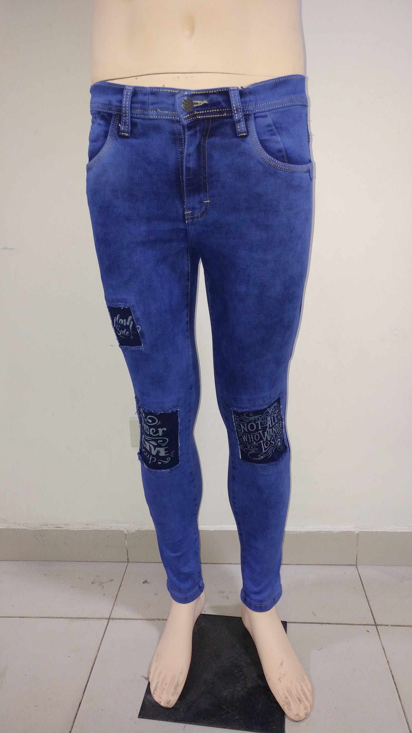 PANTALON SKINNY JEAN CABALLERO PARCHE