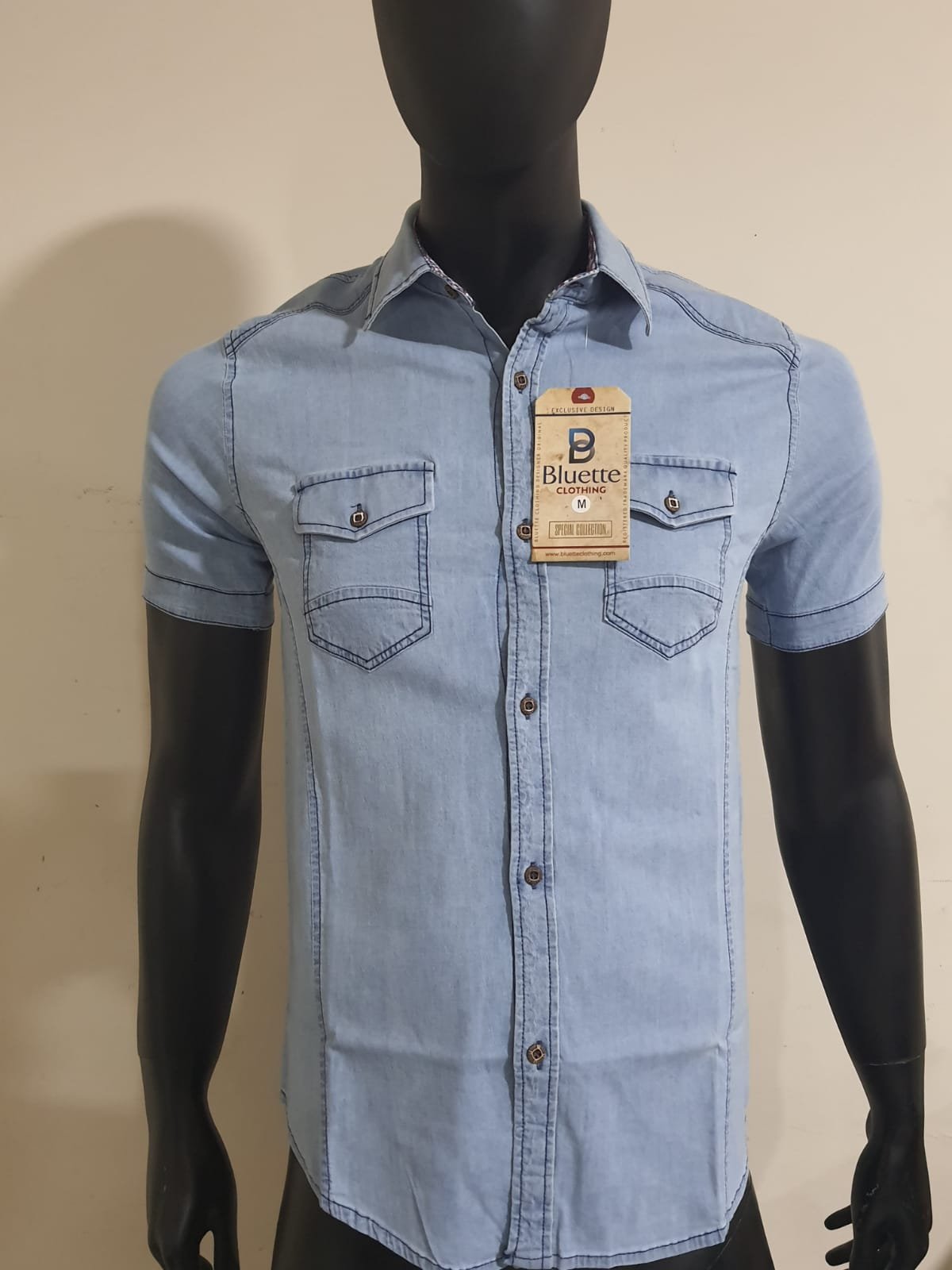 CAMISA JEANS HOMBRE MANGA CORTA (GENERICO) 2026